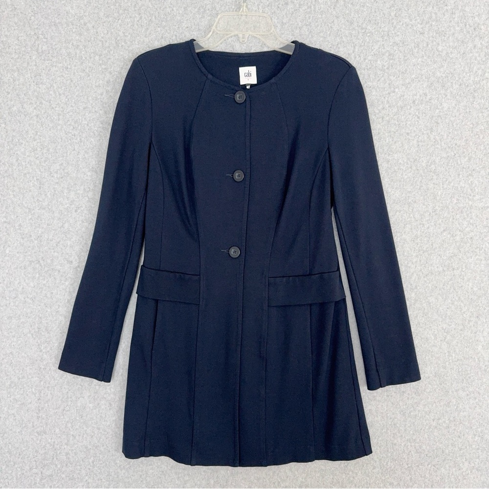 Cabi Lido Jacket Blazer Womens Small Blue Ponte Knit Classic Preppy Career  5093